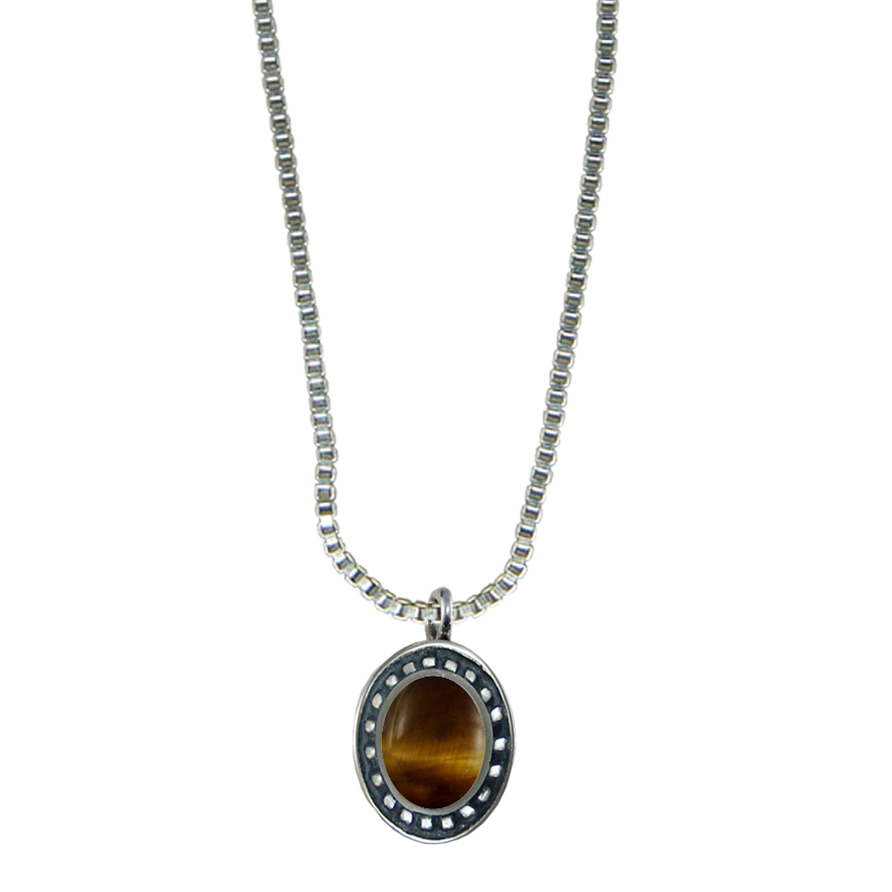 Sterling Silver Little Tiger Eye Pendant Necklace